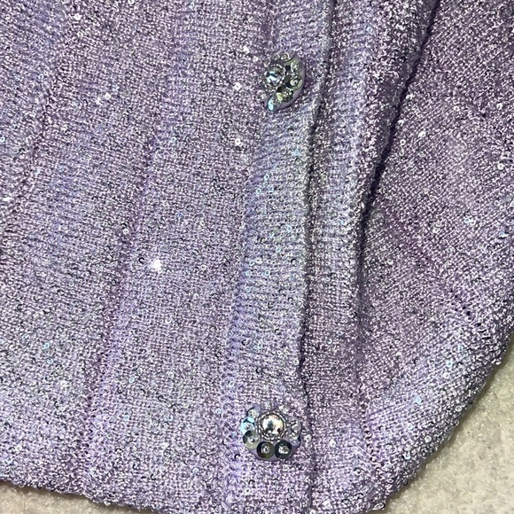 SELF PORTRAIT purple lurex knit skirt - Picture 8 of 17